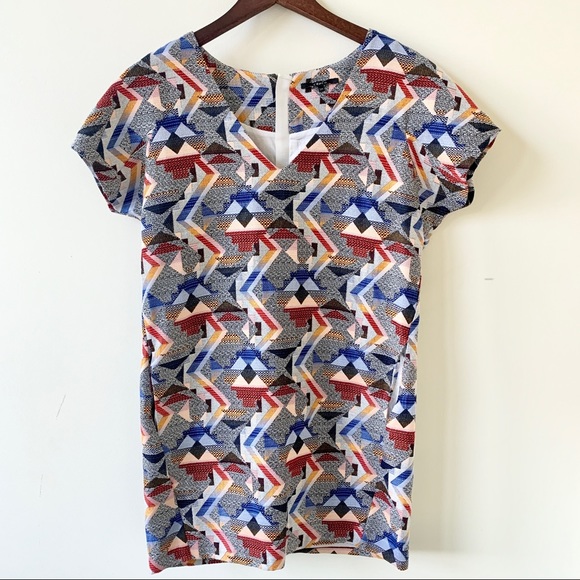 FRNCH Southwest Print Shift Dress pockets sz S NEW - Picture 7 of 16